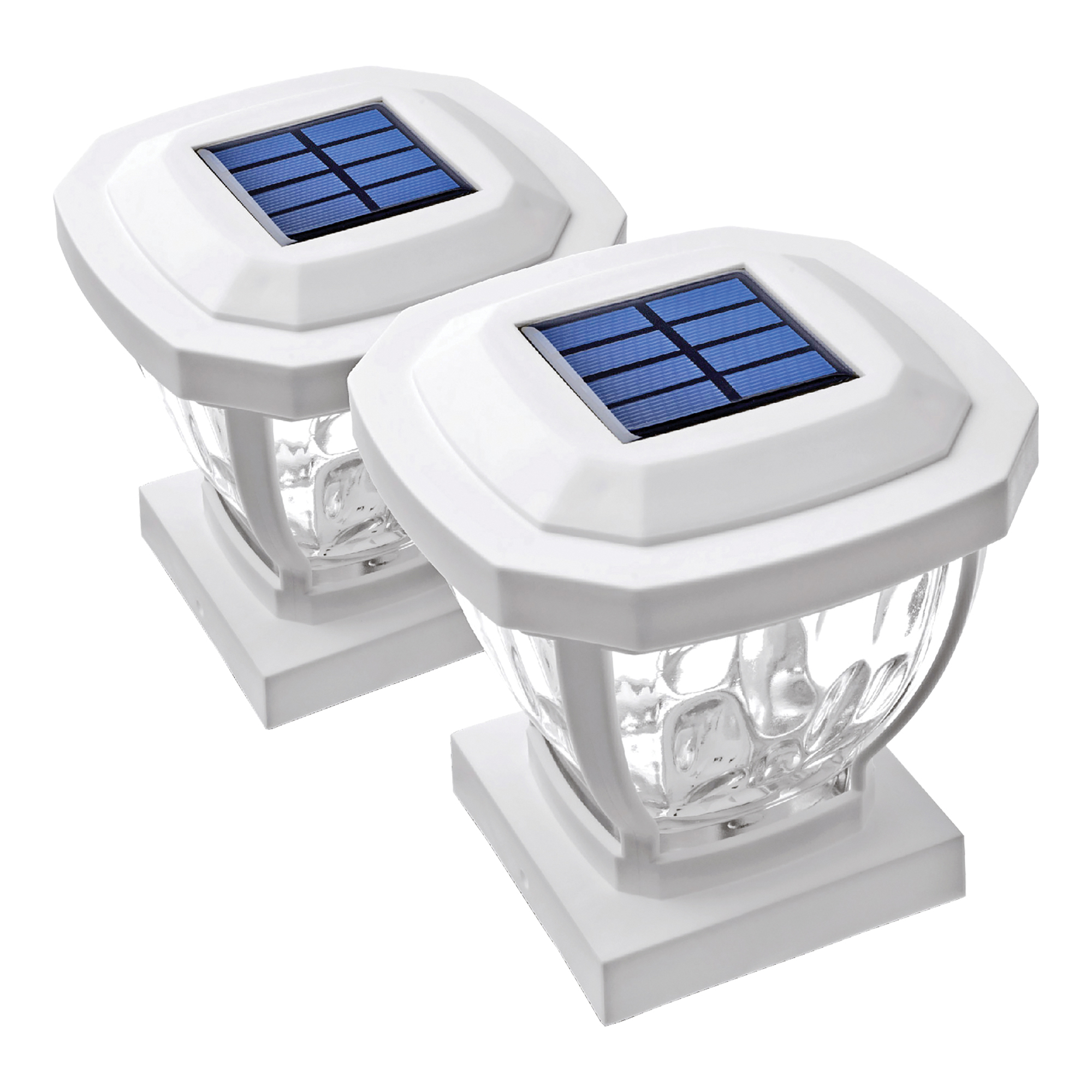 Home Zone Security, 12-Lumen-Each 4 x 4 Solar LED Post Cap Lights, Color White, Included (qty.) 2 Model# ELI1402V